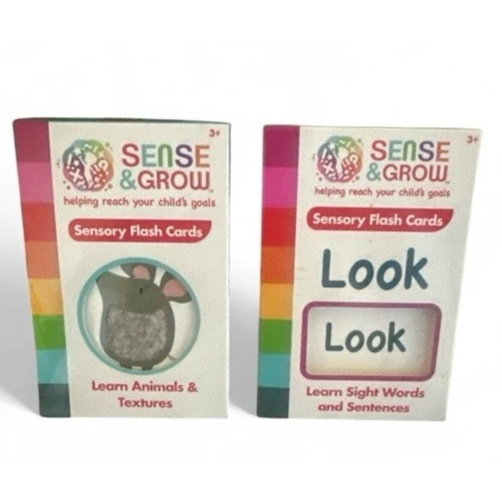 NEW Sense & Grow Sensory Flash Cards 2 Packs Animals And Textures-Sight Words